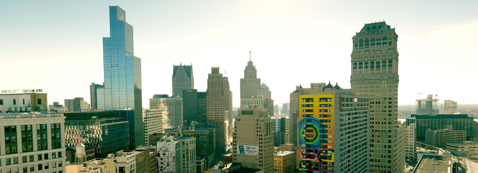 Detroit skyline, downtown and midtown